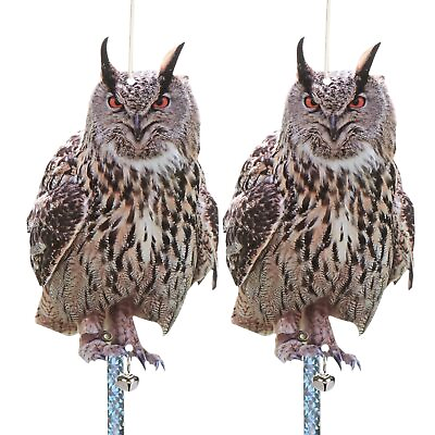 #ad Owl to Keep Birds Away 2 Pack Bird Scare Plastic Owl Hanging Garden Owls