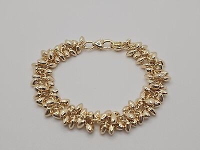 #ad Gold Bracelet Gold Heart Chain Bracelet Gold Statement Fashion Bracelet