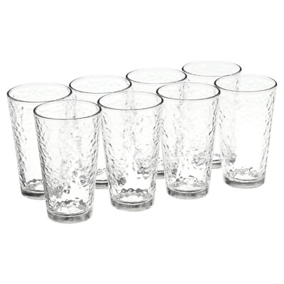 #ad 16.2 oz Vintage Frost Clear Drinkware Set of 8