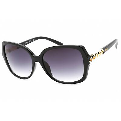 #ad Guess Factory Women#x27;s Sunglasses Shiny Black Oversized Plastic Frame GF0413 01B