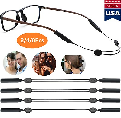 #ad #ad 8Pcs Eyewear Strap Retainer Neck Sports Tailless Adjustable Sunglasses Strap USA