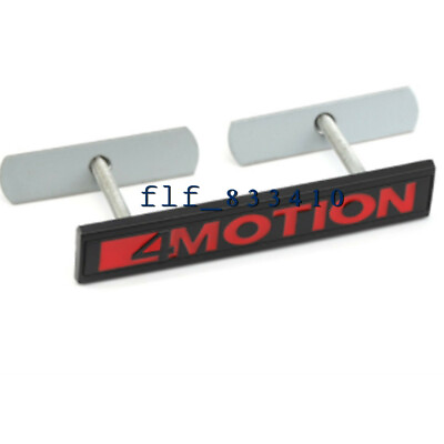 #ad Black Red 4 Motion Front Hood Grille Badge Emblem for VW SUV Highline 4motion