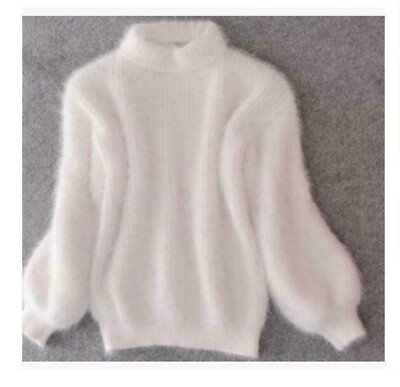 #ad Ladies Winter Loose Fit Warm Sweater Fluffy Fuzzy Neck Plush Jumper Tops