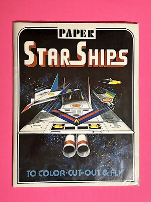 #ad 1979 Troubador Paper Star Ships To Color Cut Out and Fly Yoong Bae UNUSED