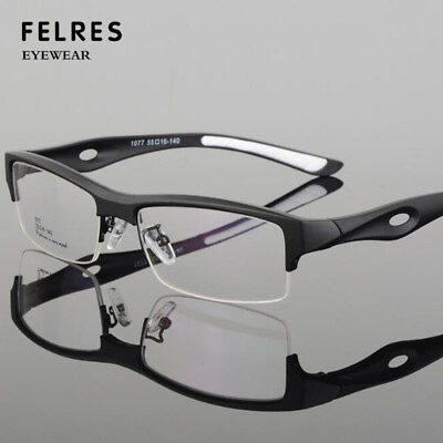 #ad Square Half Frame Anti Blue Light Reading Glasses Men TR90 Sport Glasses New