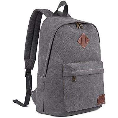#ad seemeroad Canvas Laptop Backpack Durable Rucksack Travel Bag Fits 15.6 Inch...