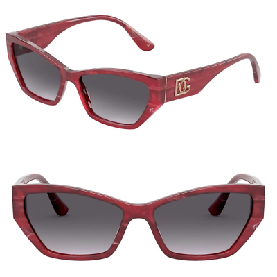#ad Dolce amp; Gabbana DG4375 3252 8G 58mm Cat Eye Sunglasses Bordeaux Marble Gradient