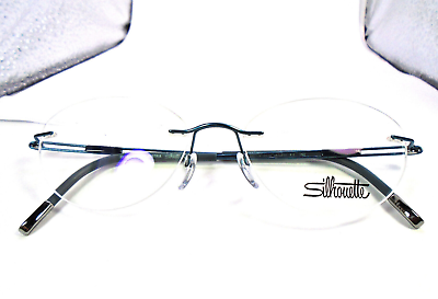 #ad Silhouette 5521 FB 5040 Blue 52 17 140 Titan Rimless Eyeglasses Frames Austria