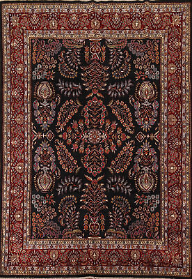 #ad Black Floral Saroouk Traditional Hand knotted Dining Room Area Rug 9x12 Carpet