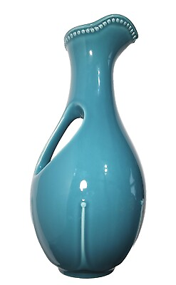 #ad PRINCESS HOUSE Pitcher Vase Pavillion Del Mar Teal Blue 12.5 Inch EUC Beautiful