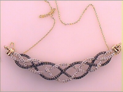 #ad 10kt Yellow Gold Womens Color Enhanced Black Diamond Pendant Necklace 1 2 Cttw