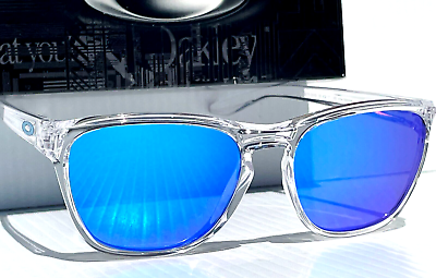 #ad NEW Oakley MANORBURN Polished Clear POLARIZED Galaxy Blue Lens Sunglass 9479