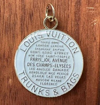 #ad Louis Vuitton Blue Lugage Tag LV Charm ; 35mm