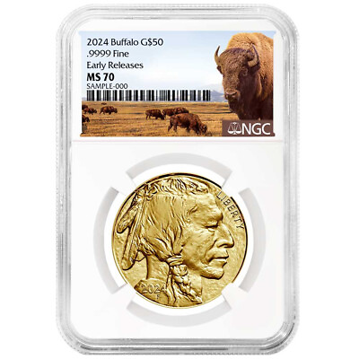 #ad 2024 $50 American Gold Buffalo NGC MS70 ER Buffalo Label