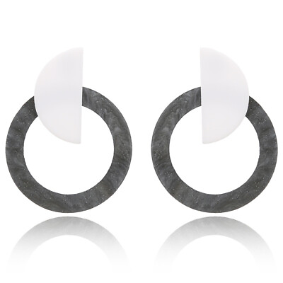 #ad Big Statement Earrings For Women Stitching Geometric Earrings Gray J2Y76780