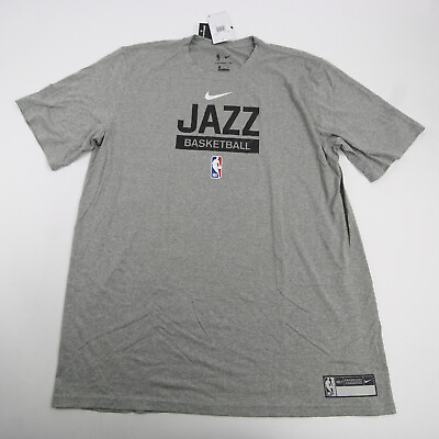 #ad Utah Jazz Nike NBA Authentics Short Sleeve Shirt Men#x27;s Gray New