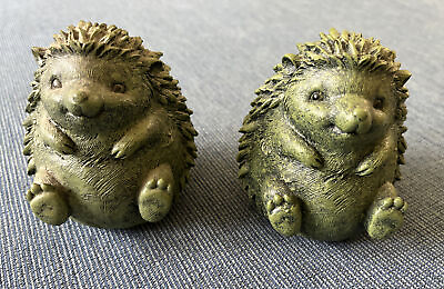 #ad Vintage Of Two resin SCF Green Hedgehog Figures Figurines
