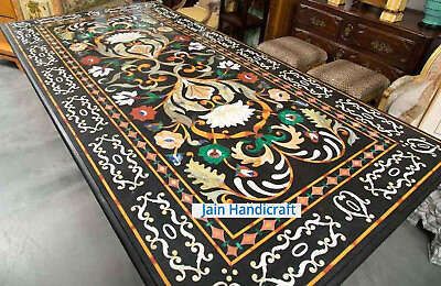 #ad 24 x 48 Inches Marble Dining Table Top Floral Pattern Inlay center Coffee Table