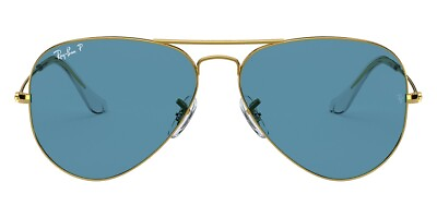 #ad Ray Ban Aviator Large Metal Men Women Sunglasses Legend Gold Blue Polarized $236.00