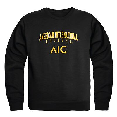 #ad American International College Yellow Jackets Seal Crewneck Sweatshirt Sweater