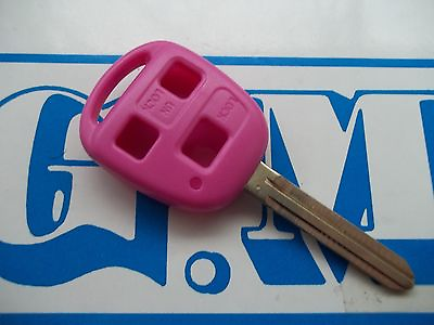 #ad Key Cover For Remote Control Avensis Verso RAV4 Pink 3 Buttons Not Included