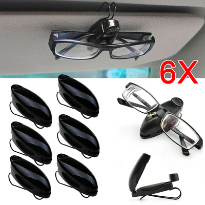 #ad 6X Mini Car Sun Visor Clip Holder for Auto Sunglasses Mount Glasses Hanging Clip $11.99