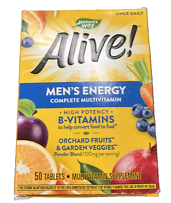 #ad Nature#x27;s Way Alive Men’s Energy Complete Multivitamin 50 Tablets EXP 04 2024