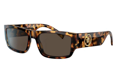 #ad Versace Sunglasses VE4385 511973 56mm Havana Dark Brown RETAIL $316