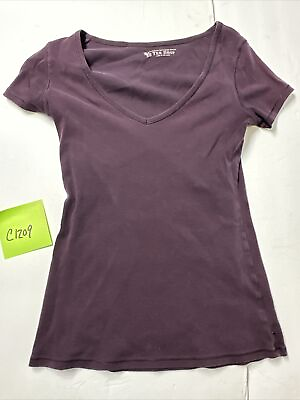 #ad Victoria#x27;s Secret Purple Tee Shop V Neck Shirt Small Women S