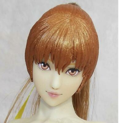 #ad 1 6 female head pale orange Ponytail hair OB for phicen 12quot; figure Hot toys