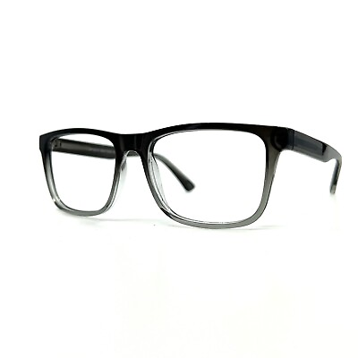 #ad MP 20216 Gray Fade Crystal Mens Rectangular Full Rim Eyeglasses 56 18 140 mm