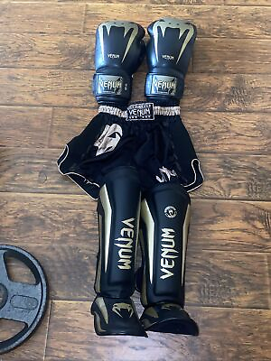 #ad Venum Giant 3.0 16oz Gloves Shortsshin Guards Black gold Size M