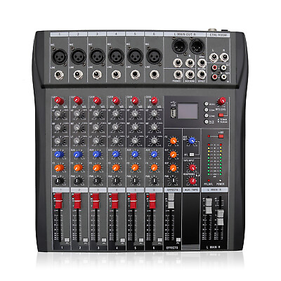 #ad 6Channel Bluetooth Mixer USB DJ Live KTV Sound Board Mixing Console Studio Audio