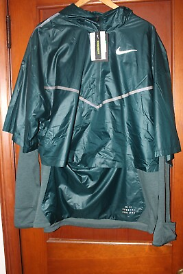 #ad Nike Running Division mens System Jacket Shirt NWT Teal Blue green Therma XL  $62.00