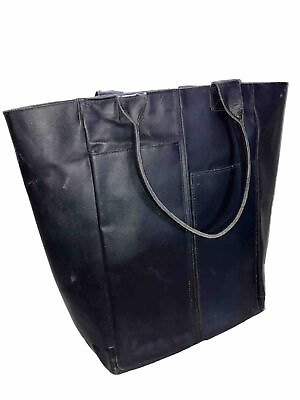 #ad Women#x27;s Medium Black Tote Shopper Shoulder Bag Purse Pockets