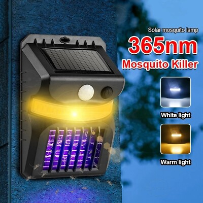 #ad 1 2 Pack Solar Powered LED Mosquito Fly Bug Insect Zapper Killer Trap Lamp Light