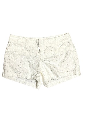 #ad Lilly Pulitzer Eyelet Shorts Size 6 White 3.5quot; Inseam 100% Cotton Summer Casual