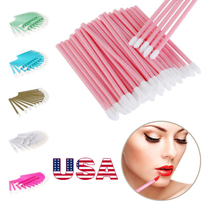 #ad Disposable Lip Brush Gloss Lipstick Wands Applicator Makeup Brushes Tool