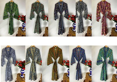 #ad Lot Of 10 Pieces Viscose Mix Silk Kimono Robe Women Bathrobe Dressing Gown 44