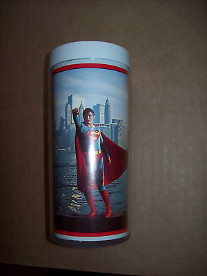 #ad vintage 1978 DC Comics Superman Plastic Thermo Tumbler USA made Dawn