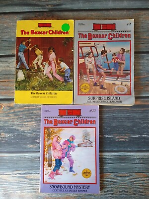 #ad The Boxcar Children 3 book Lot Childrens Classic Chapter Book 1 2 amp; 13 Warner