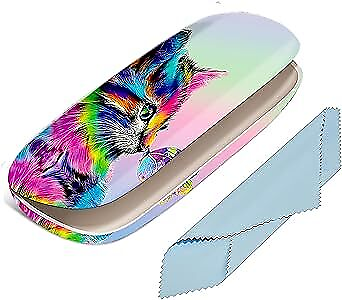 #ad Eyeglasses Case Durable Hard Shell Box Portable Protective Glasses Cover Cat