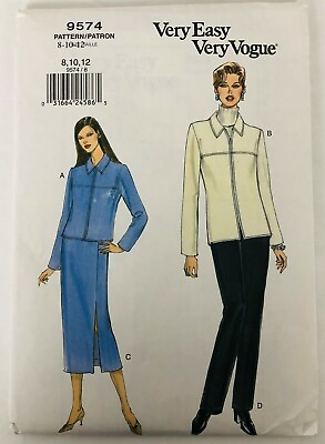 #ad OOP Very Easy Vogue Sewing Pattern 9574 Jackets Skirt Pant Miss Sz 8 10 12 UC FF