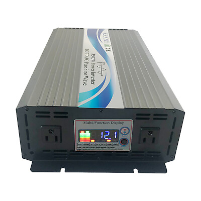 #ad 3500W Pure Sine Wave Power Inverter 12V 24V 48V DC to 120V AC Off Grid US Stock