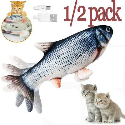 #ad Floppy Moving Fish Cat Toy Realistic Interactive Cat Kicker Crazy Dancing Toy US
