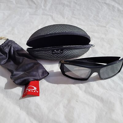 #ad Oakley Full Rim Gascan Mens Black Polarized Sunglasses with Case