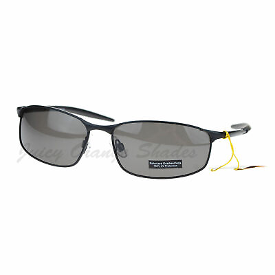 #ad Mens Polarized Lens Sunglasses Oval Light Metal Frame Spring Hinge