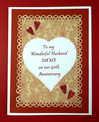 #ad 40th Wedding Anniversary Card for Husband with Personalized Name amp; Verse inside $5.10