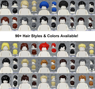 #ad LEGO MALE Hair Pieces PICK COLORS amp; STYLE Minifigure Wigs Hat Town City