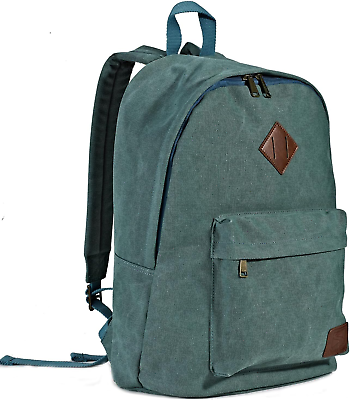 #ad Canvas Laptop Backpack Durable Rucksack Travel Notebook Bag for Men Women